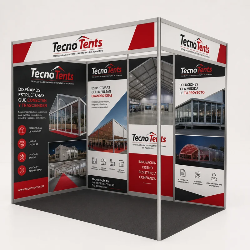 Stand modular TecnoTents con ploteo corporativo